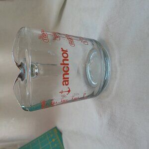 Anchor Glass Measuring Cup 1 Cup Capacity Clear Red Letters Open Handle #1